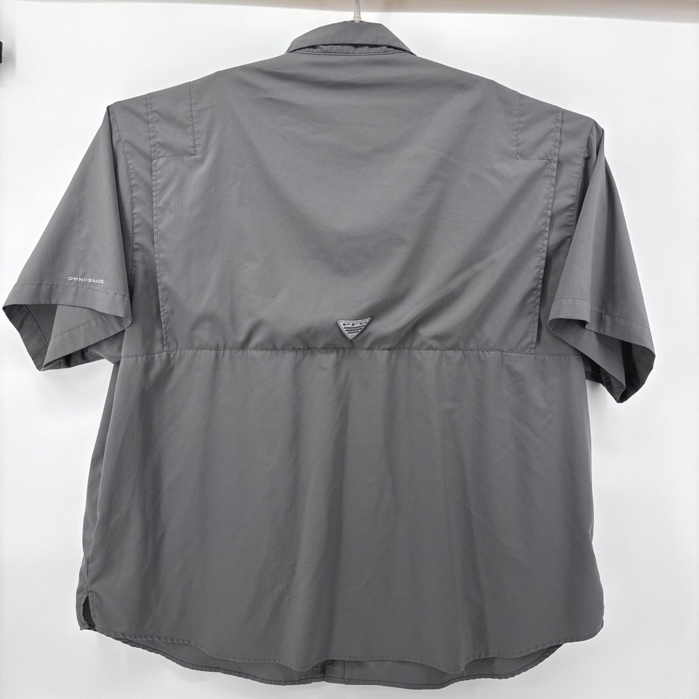 Columbia Tamiami II PFG Button Shirt Men 4X Gray Short Sleeve Fishing Vented UPF - Picture 4 of 12